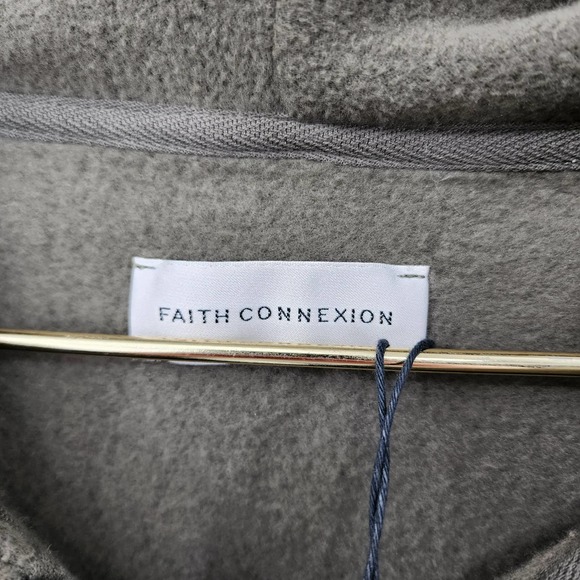 Faith Connexion Women's Green Full Zip Hooded Sweater Sweatshirt Size Large NWT - Picture 5 of 8